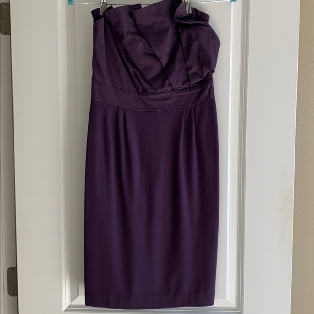 Strapless purple dress